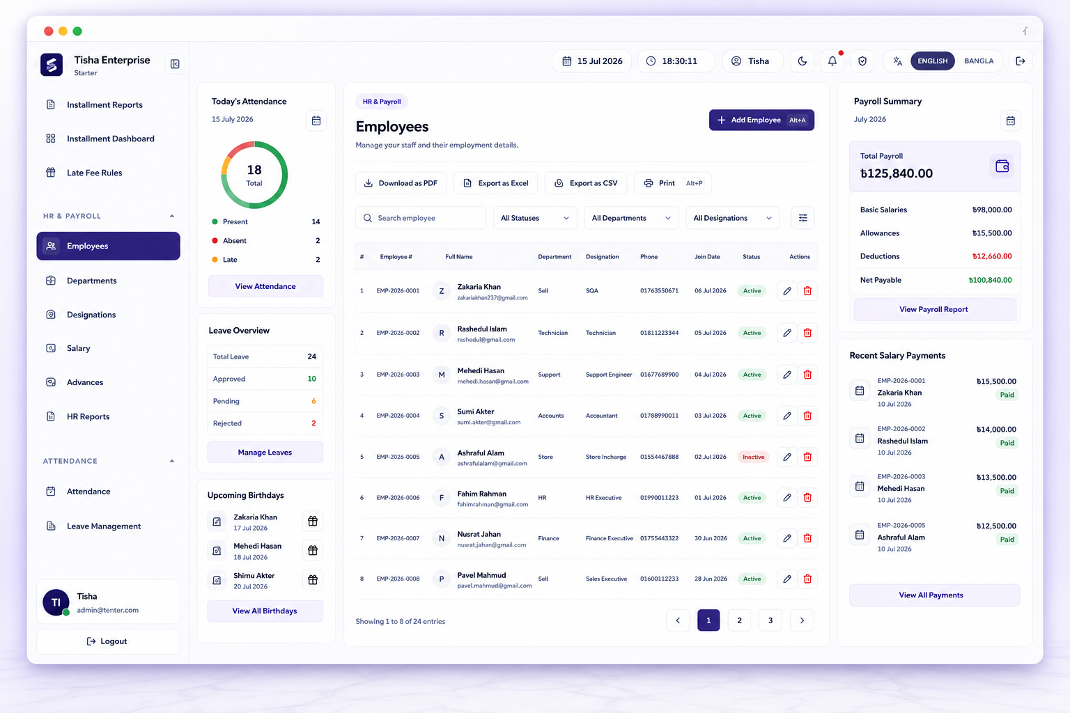 Team administration and support workflow