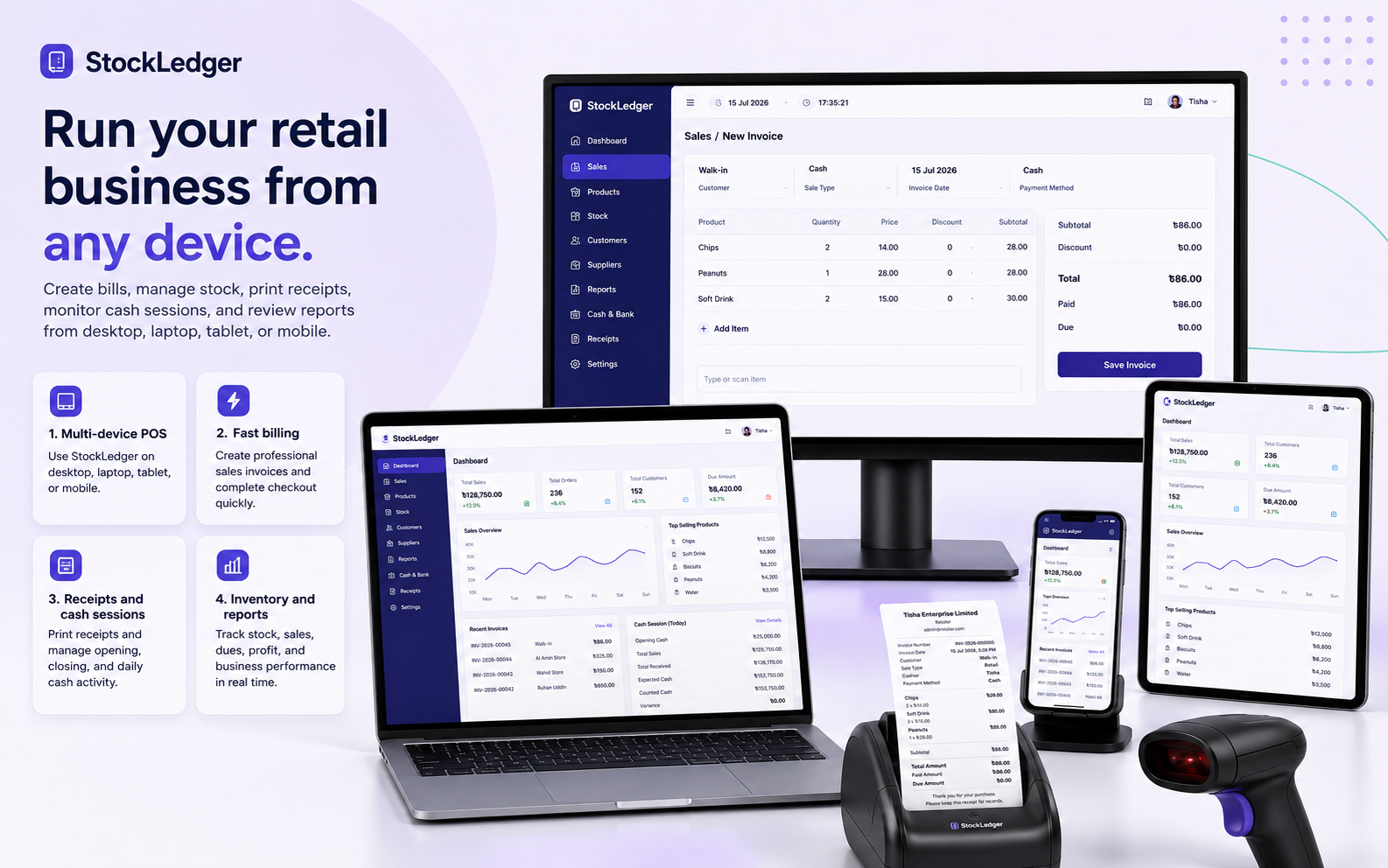 Retail counter point of sale workflow